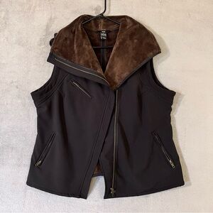 Kial Full Zip Vest Faux Shearling Lining & Collar Dark Gray Womens XL Outdoor